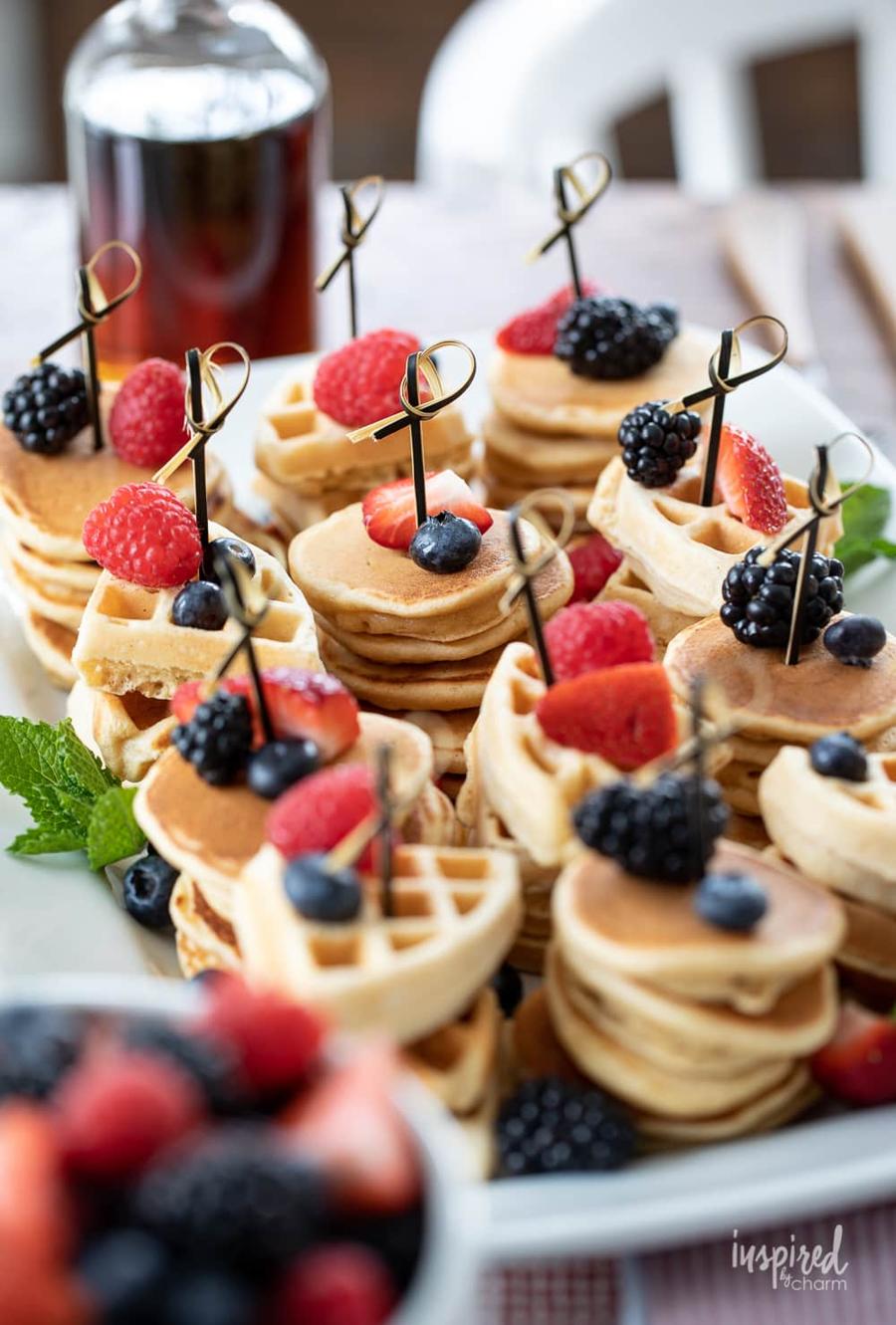 MOY-MOY mini waffle bites with toppings