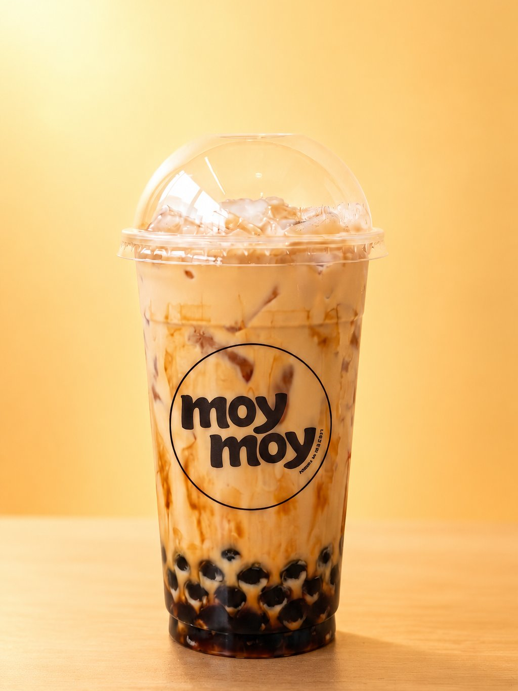 A freshly made MOY-MOY brown sugar bubble tea